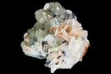 Cerussite Crystals with Bladed Barite on Galena - Morocco #98728-1